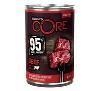Wellness CORE 95 Percent Beef & Broccoli, 6 x 400g, Dog Food Wet for All Dog Breeds, Chunky Pat?, Grain-Free, High Meat Content, Protein-Rich, Limited