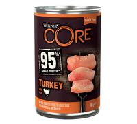 Wellness CORE 95 Percent Turkey & Kale, 6 x 400g, Dog Food Wet for All Dog Breeds, Chunky Pat?, Grain-Free, High Meat Content, Protein-Rich, Limited