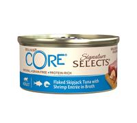 WELLNESS CORE Cat Flaked Skipjack Tuna with Shrimp Entree in Broth 79g
