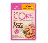 Wellness CORE Purely Paté Kitten, 24 x 85g, Chicken & Tuna, Kitten Food Wet, Smooth Cat Pate, All-Natural, Grain-Free, High Meat Content, Protein-Rich, Limited Ingredient Recipe