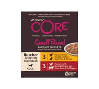 Wellness CORE Small Breed Savoury Medleys, Wet Dog Food Small Dogs, Dog Food Wet Smaller Breed, Grain Free, High Meat Content, Butcher Selection Mix, 6 X 85 G