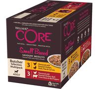Wellness CORE Small Breed Savoury Medleys, Wet Dog Food Small Dogs, Dog Food Wet Smaller Breed, Grain Free, High Meat Content, Butcher Selection Mix, 6 X 85 G