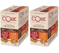 Wellness CORE Signature Selects 8 x 79g, Beef, Chicken & Turkey Selection - Wet Cat Food, Tender Chunks in Sauce, Grain-Free, Natural, Hypoallergenic, Protein-Rich, High Meat Content (Pack of 2)