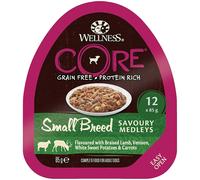 Wellness CORE Small Breed Savoury Medleys, Dog Food Wet for Smaller Breed, Grain Free, High Meat Content, Lamb and Venison, 85 g (Pack of 12)