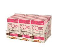 Wellness CORE Tender Cuts, 24 x 85g, Salmon & Tuna, Wet Cat Food Pouches, Tender Pieces in Sauce, All-Natural, Grain-Free, High Meat Content, Protein-