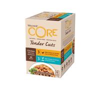 Wellness CORE Tender Cuts 6 x 85g, Chicken Selection Mix - Wet Cat Food, Tender Pieces in Sauce, Grain-Free, Natural, Hypoallergenic, Protein-Rich,