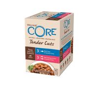 Wellness CORE Tender Cuts, 6 x 85g, Tuna Selection Mix, Wet Cat Food Pouches, Tender Pieces in Sauce, All-Natural, Grain-Free, High Meat Content, Protein-Rich, No Added Sugar