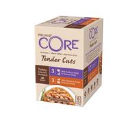 Wellness CORE Tender Cuts 6 x 85g, Turkey Selection Mix - Wet Cat Food, Tender Pieces in Sauce, Grain-Free, Natural, Hypoallergenic, Protein-Rich, H