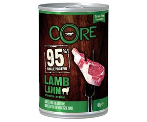 Wellness Core Wet Dog Food 95% Meat Lamb and Vegetables, No Artificial Additives, Practical Size 0.4 kg, Healthy and Balanced Food, Ideal for All Breeds