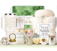 Wellness Gift Set for Women - 13-Piece Baths Fragrance Gift Box with 40 oz Stainless Steel Wine Cup Cuddly Blanket & Bath Additive Relaxation Birthday Christmas Gift Idea for Mum, Girlfriend