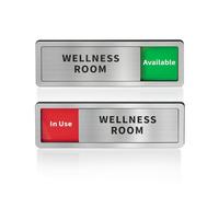 Wellness Room Office Door Signs, Do Not Disturb- In Use/Available Slider Sign for Home Office Wellness Conference Vacant Occupied Privacy Sliding Door Sign，Brushed Silver