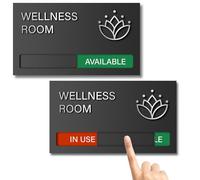 Wellness Room Sign - Do Not Disturb, Door Signs for Office Business, In Use/Available Slider Indicator Tell Whether Room is Vacant Occupied