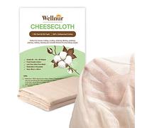 Wellnur Cheesecloth 9Sq. Ft - Reusable Grade 90 Ultra-Fine, 100% Unbleached Cotton Cheese Cloths for Straining, Lint-Free Organic Muslin Cloths for Cooking, Turkey and Poultry Basting (1 Yard)