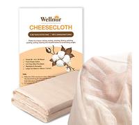 WELLNUR Cheesecloth - Muslin Cloths for Cooking, 18 Sq. Ft, 2 Yards - Grade 90 Ultra-Fine, 100% Unbleached Cotton - Reusable, Lint-Free Cheese Cloths for Straining, Butter, and Baking