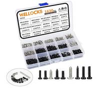 WELLOCKS Mini Screw 1630 PCS M1.4 M1.64 M1.7 M2 M2.3 High Precision Self-Tapping Screws Micro Screws, Tiny Electronic Screws Assortment Kit Carbon Steel for Mouse and Keyboard Repair (D056)