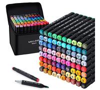 WELLOKB 80 Colored Permanent Marker Set, Colouring Pens,Double Tip Markers Art pens for Drawing, Sketching, Anime and Manga Colouring Books Kids & Adults