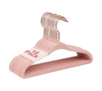 Wellong Baby Velvet Hangers, 28cm Kids Clothes Hangers, Non-Slip Childrens Hangers for Infant and Toddler 16 Pack Pink - Rose Gold Hook