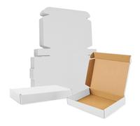 Wellpack Europe Corrugated Cardboard Large Letter Small Parcel Boxes Postage Shipping Postal Size C6 A6 160x110x20mm 16x11x2cm White Pack of 15