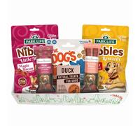 WellPaw Dog Treat Gift Box, Natural Dog Treat Selection Gift Set with Bacon Biscuits, Peanut Butter Balls, Duck Treats, Pork Paw Scratchies & Scampi Sticks, Dog Gift Hamper for Dogs