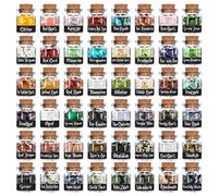 WELLPICK 48 PCS Gemstone Bottles Chips Crystal for Witchcraft, Chakra Healing Crystal Gift, Various Gemstones in Bottle for Home Décor & Collection, Tumbled Gem Reiki Wicca Stones Gift Set (48pcs)