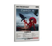 WELLPOSTER Cardi-B Am I The Drama Posters Trendy Music Album Aesthestic Canvas Prints Wall Art for Room Deco08x12inch(20x30cm) Frame-style
