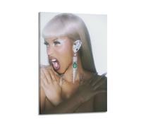 WELLPOSTER Cardi-B Am I The Drama Posters Trendy Music Album Aesthestic Canvas Prints Wall Art for Room Deco20x30inch(50x75cm) Frame-style-1