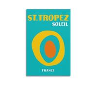 WELLPOSTER France Travel Poster St Tropez Soleil Print Posters Retro Horror Moive Aesthestic Canvas Prints Vintage Wall Art for Room Deco20x30inch(50x75cm) Unframe-style