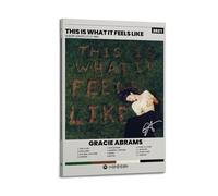 WELLPOSTER Gracie Abrams-This Is What It Feels Like Posters Trendy Music Album Aesthestic Canvas Prints Wall Art for Room Deco12x18inch(30x45cm) Frame-style