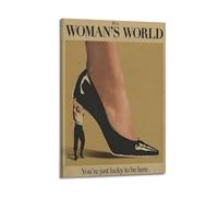 WELLPOSTER It's Women's World You're Just Lucky to Be Here Posters Pink Canvas Prints Vintage Wall Art for Girls Living Room12x18inch(30x45cm) Frame-it's Women's World You're Just Lucky to Be He