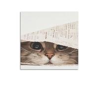 WELLPOSTER Peekaboo Cat Posters Artful Canvas Prints Wall Art Trippy Painting Abstract Wall Decor for Living Room20x20inch(50x50cm) Unframe-style