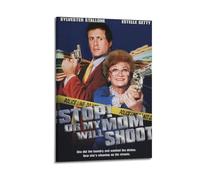 WELLPOSTER Stop Or My Mom Will Shoot Posters Retro Horror Moive Aesthestic Canvas Prints Vintage Wall Art for Room Deco12x18inch(30x45cm) Frame-style-3