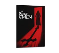 WELLPOSTER The First Omen Posters Retro Horror Moive Canvas Prints Wall Art for Room Aesthestic 12x18inch(30x45cm) Frame-style