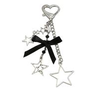 WELLRI Cute Y2K Keychain Bag Charm Star Guitar Heart Kawaii Pendant Ita Bag Purse Decor Accessory Women Girls Gifts (Star)