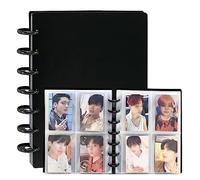 WELLRI Kpop Photocard Binder 3 Inch 4-Pocket Card Holder Book Sleeves with 30 Inner Pages for Kpop Idol Card Collect Picture Storage, 240 Cards (Black)