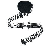 Wellrun 10 Yards Black White Musical Note Decorative Ribbon,Hollow Music Polyester Ribbon for DIY Projects,Scrapbooking,Gift Wrapping,Cake Decoration