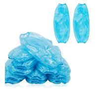 Wellrun 100 Pcs Disposable PE Arm Sleeves Covers,Clear Plastic Arm Oversleeves with Elastic Ends,Waterproof Forearm Protectors for Cleaning,Painting,Food Handling & DIY Work