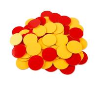 Wellrun 100 Pcs Plastic Counting Chips,Red & Yellow Double Sided Math Counters for Bingo Games,Classroom Learning Resources, Counting Tokens for Sorting,Addition,Subtraction,Group Activities