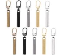 Wellrun 10PCS Adjustable Zipper Pull Replacement Set,Removable Zipper Pullers,Detachable Zippers Tabs for Luggage,Jackets,Backpacks,Boots,Coats,Purses,Clothing,5 Colors