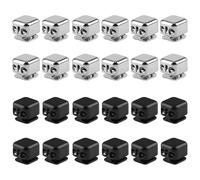 wellrun 12 Pack Heavy Duty Metal Cord Locks,Double Hole Drawstring Toggles,Drawstring Stoppers,Spring Press Fasteners for Bags,Hoodies, Pants,Lanyards,Paracord,Shoelaces(Black,Silver)