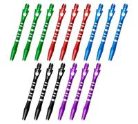 wellrun 15 Pcs Aluminum Dart Shafts,2BA Threaded Small Dart Rods, Lightweight Replacement Flights Stems for Indoor Darts Games(5 Colors)