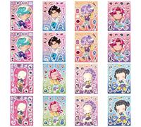 Wellrun 16 Sheets Make Your Own Face Stickers,DIY Puzzle Stickers Set,Kpop Style Cartoon Sticker Sheets for Crafts,Scrapbooking, Laptop,Phone,Party Favours,Mix and Match Dress Me Up Sticker for Girls