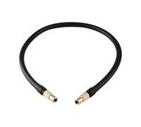 wellrun 2-in-1 Air Inflator Hose,60cm Black Rubber Extension Tube for Schrader & Presta Valves,Bike Car Motorcycle Tyre Pump Adapter