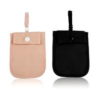 wellrun 2 Pack Undercover Bra Wallet for Women Travel,Hidden Money Belt Under Clothes,Secret Stash Pouch with Adjustable Strap for Credit Cards Cash Passport,Black/Pink