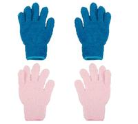 wellrun 2 Pairs Microfiber Dusting Gloves,Reusable Soft Microfiber Cleaning Gloves for Household,Pet Hair,Plant Leaves, Blinds,Furniture,Car,Non-Scratch Washable Duster Mitts