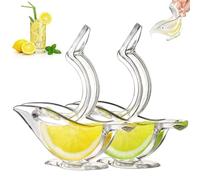 Wellrun 2 Pcs Bird Lemon Squeezer,Manual Citrus Juicer,Portable Transparent Acrylic Lemons Slice Press,Hand Juicer for Lemon Lime Orange,Small Fruit Juicing Tool for Kitchen and Bar Use