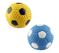 wellrun 2 Pcs Pet Latex Squeaky Rugby Balls,Interactive Chew Toys for Small Dogs & Puppies,Rubber Footballs for Fetch,Play,Teeth Cleaning