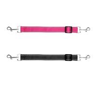 Wellrun 2Pack Dog Collar Clip,Adjustable Double Ended Connector for Collar to Harness,Dog Lead Backup Link for Walking,Training,Outdoor Use(Black&Rose Red)