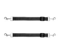 Wellrun 2Pack Dog Collar Clip,Adjustable Double Ended Connector for Collar to Harness,Dog Lead Backup Link for Walking,Training,Outdoor Use(Black)
