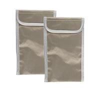 wellrun 2Pack EMF Shielding Phone Cases,Faraday Bag,Anti-Radiation Signal Blocker Shield Sleeves,RF GPS RFID Privacy Covers,18.5 x 11 cm Brown