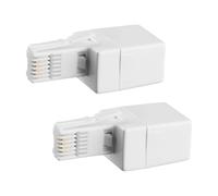 wellrun 2PCS BT to RJ11 Telephone Line Adapter,British Modular BS6312 431A Male Plug to RJ11 6P4C Female Socket,4-Wire Converter for UK Landline Phone,Fax,Modem